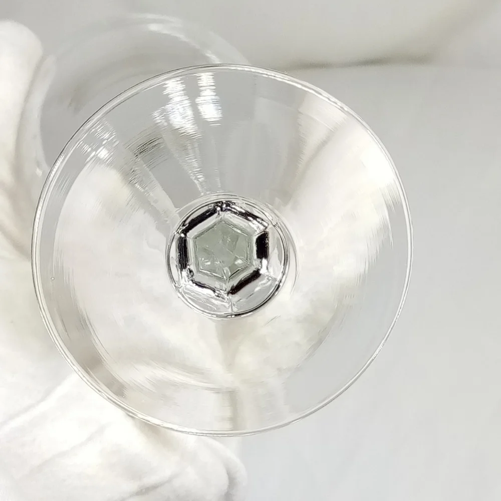 Elegant Clear Hexagonal Stem Wine Glass Water Goblet